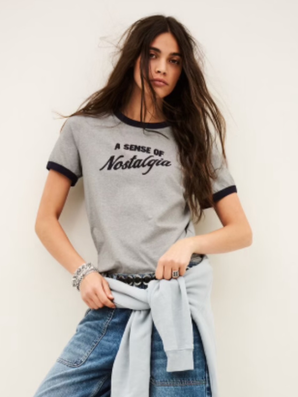 ba&sh rosta 'A Sense of Nostalgia' Script short sleeve tee